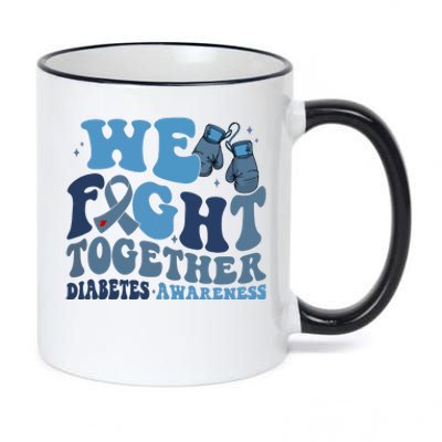 Diabetes Awareness We Fight Together 11oz Black Color Changing Mug