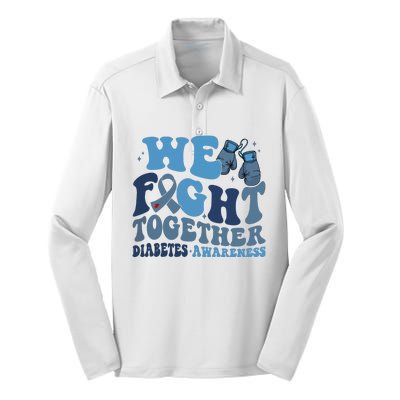 Diabetes Awareness We Fight Together Silk Touch Performance Long Sleeve Polo