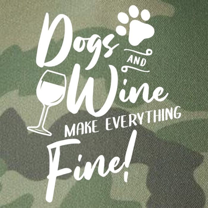 Dogs And Wine Make Everything Fine Funny Dog And Wine Lover Cool Gift Legacy Tie Dye Trucker Hat