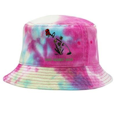 Dads Against Weed Funny Gardening Lawn Mowing Fathers Tie-Dyed Bucket Hat