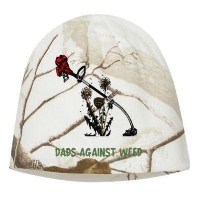 Dads Against Weed Funny Gardening Lawn Mowing Fathers Kati - Camo Knit Beanie