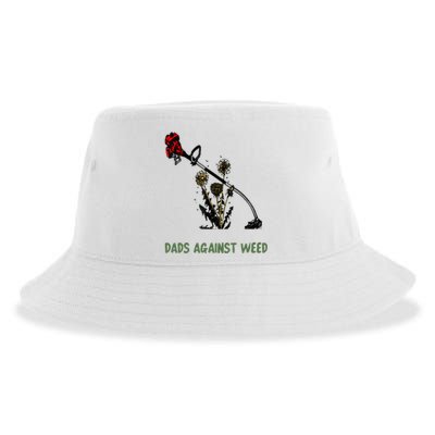 Dads Against Weed Funny Gardening Lawn Mowing Fathers Sustainable Bucket Hat