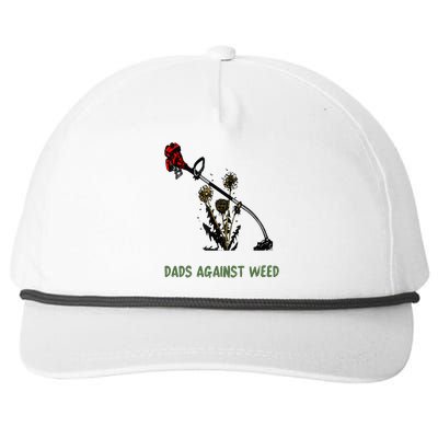 Dads Against Weed Funny Gardening Lawn Mowing Fathers Snapback Five-Panel Rope Hat