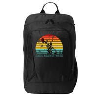 Dads Against Weed Funny Gardening Lawn Mowing Fathers City Backpack