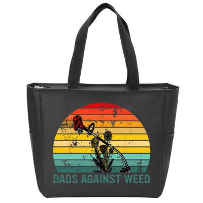 Dads Against Weed Funny Gardening Lawn Mowing Fathers Zip Tote Bag