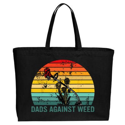 Dads Against Weed Funny Gardening Lawn Mowing Fathers Cotton Canvas Jumbo Tote