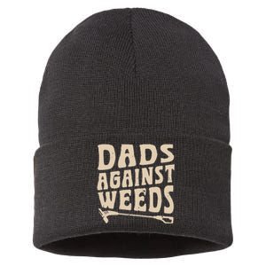 Dads Against Weeds Weed Cutter Weed Whacker Dad Sustainable Knit Beanie