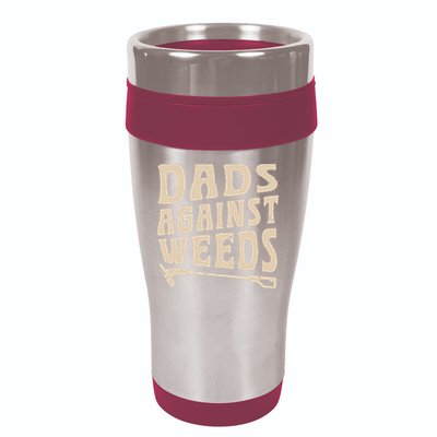 Dads Against Weeds Weed Cutter Weed Whacker Dad 16oz Travel Tumbler