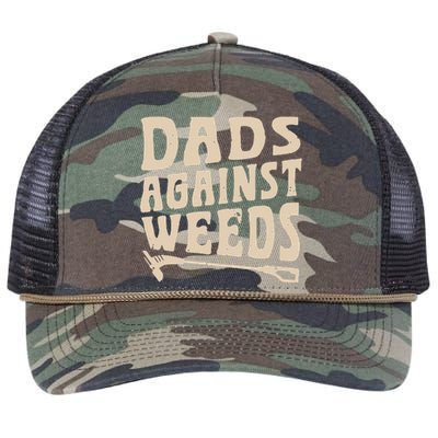 Dads Against Weeds Weed Cutter Weed Whacker Dad Retro Rope Trucker Hat Cap