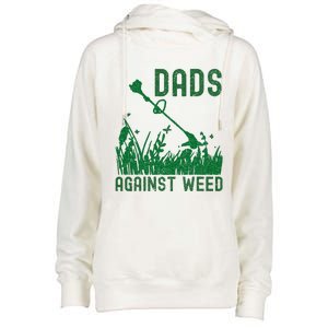 Dads Against Weed Lawn Mowing Womens Funnel Neck Pullover Hood