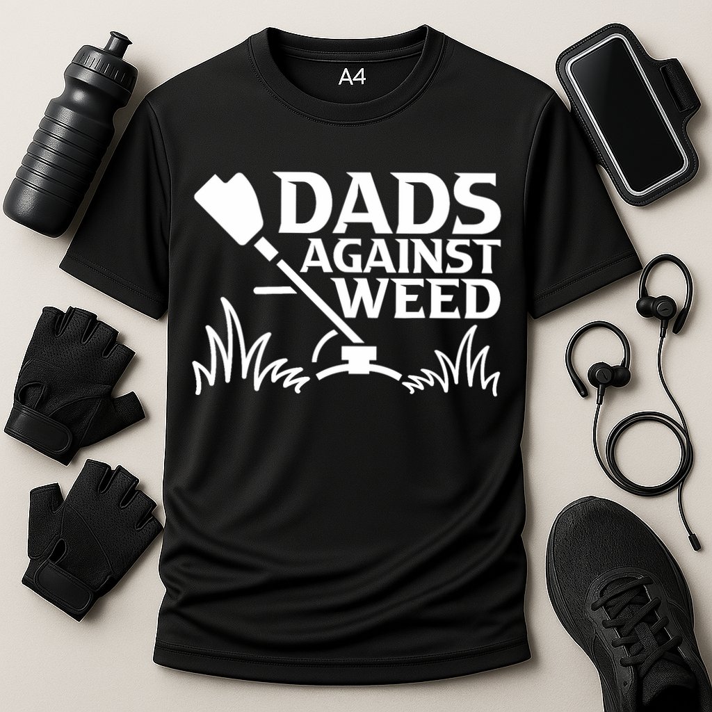 Dads Against Weed | Gardening Dad Joke Lawn Mowing Funny Dad Cooling Performance Crew T-Shirt