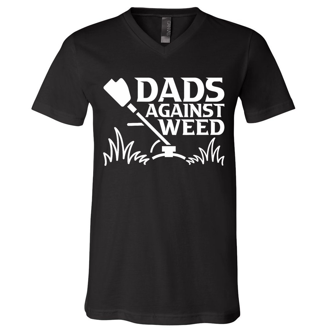 Dads Against Weed | Gardening Dad Joke Lawn Mowing Funny Dad V-Neck T-Shirt