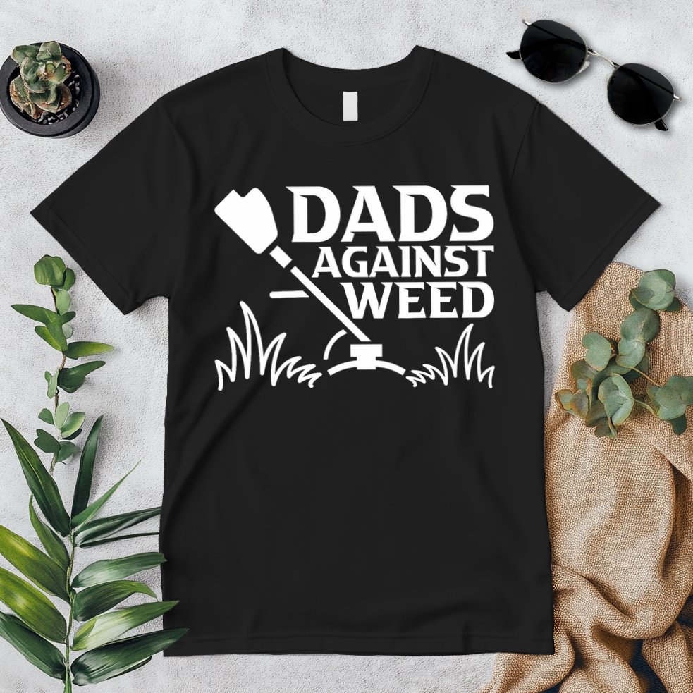 Dads Against Weed | Gardening Dad Joke Lawn Mowing Funny Dad Premium T-Shirt