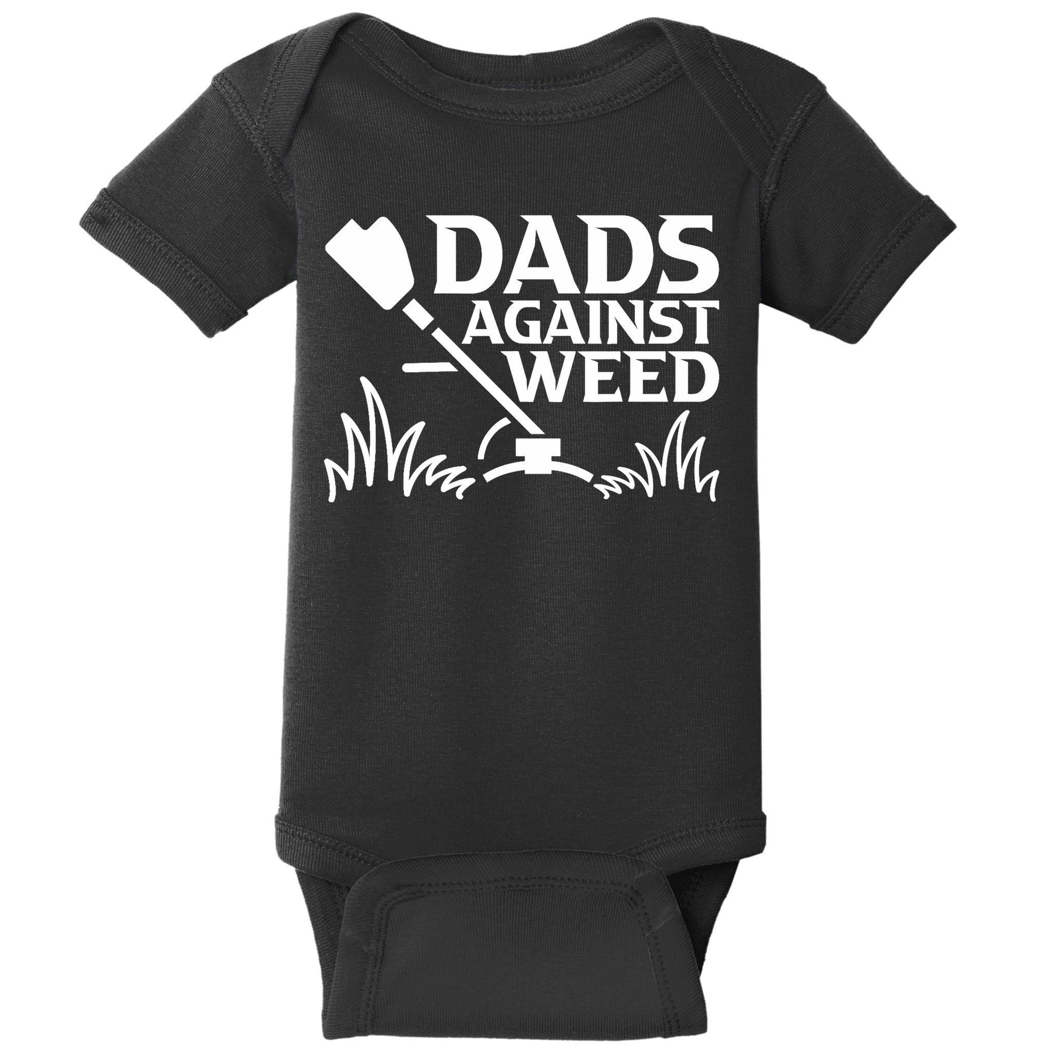 Dads Against Weed | Gardening Dad Joke Lawn Mowing Funny Dad Baby Bodysuit
