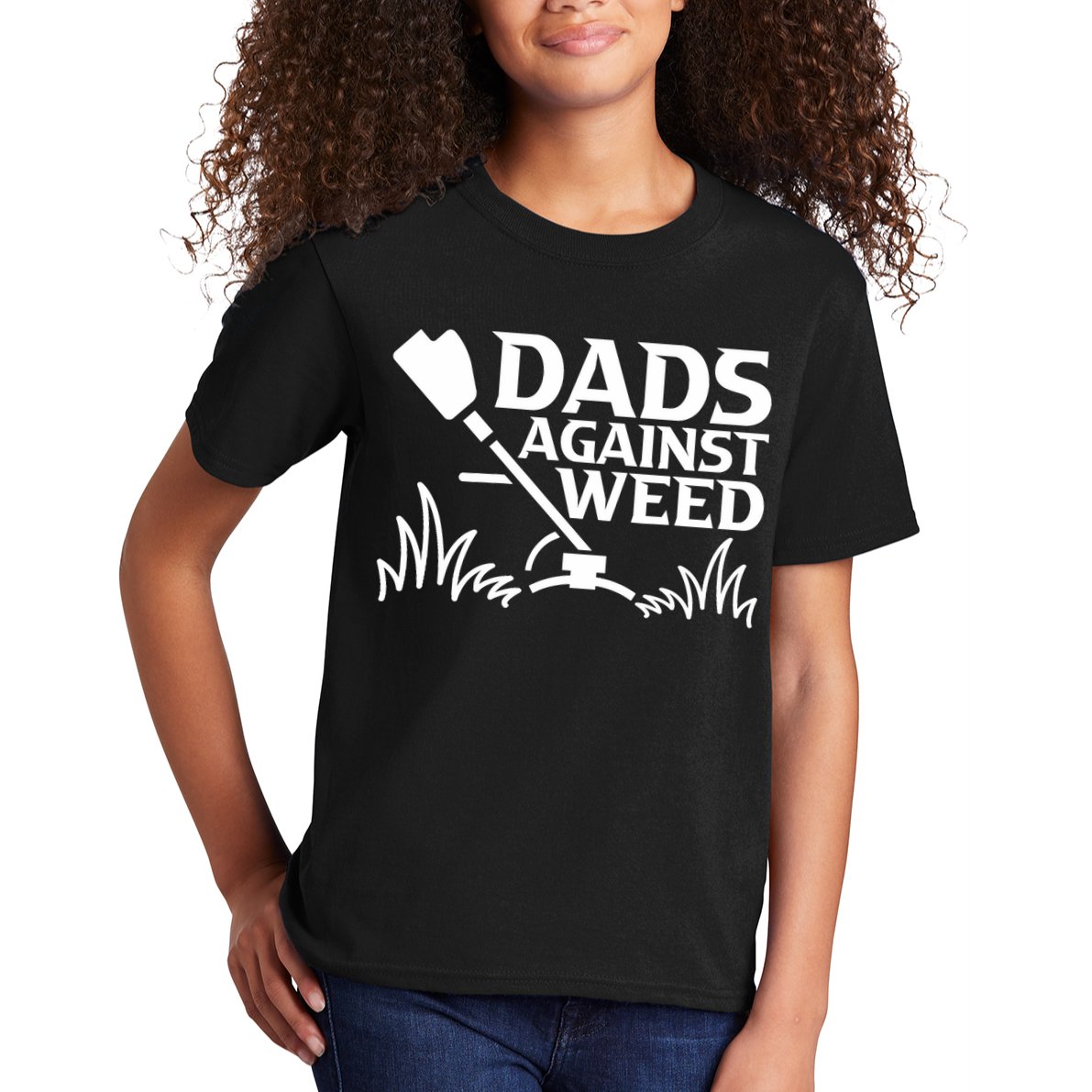 Dads Against Weed | Gardening Dad Joke Lawn Mowing Funny Dad Kids T-Shirt