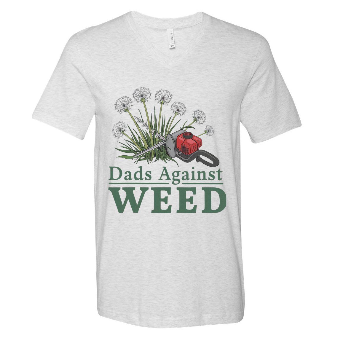 Dads Against Weed Funny Gardening Lawn Mowing Fathers V-Neck T-Shirt