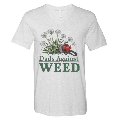 Dads Against Weed Funny Gardening Lawn Mowing Fathers V-Neck T-Shirt