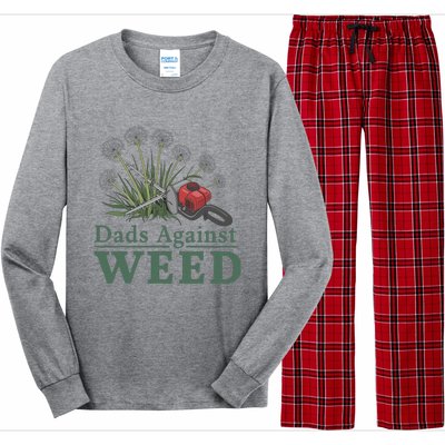 Dads Against Weed Funny Gardening Lawn Mowing Fathers Long Sleeve Pajama Set