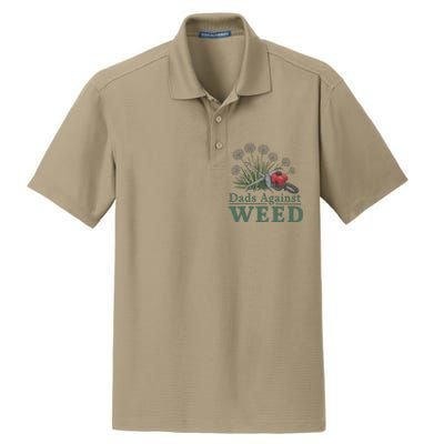 Dads Against Weed Funny Gardening Lawn Mowing Fathers Dry Zone Grid Polo