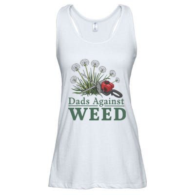 Dads Against Weed Funny Gardening Lawn Mowing Fathers Ladies Essential Flowy Tank