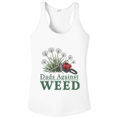 Dads Against Weed Funny Gardening Lawn Mowing Fathers Ladies PosiCharge Competitor Racerback Tank
