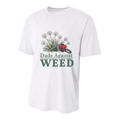 Dads Against Weed Funny Gardening Lawn Mowing Fathers Youth Performance Sprint T-Shirt