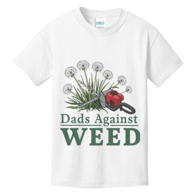 Dads Against Weed Funny Gardening Lawn Mowing Fathers Kids T-Shirt