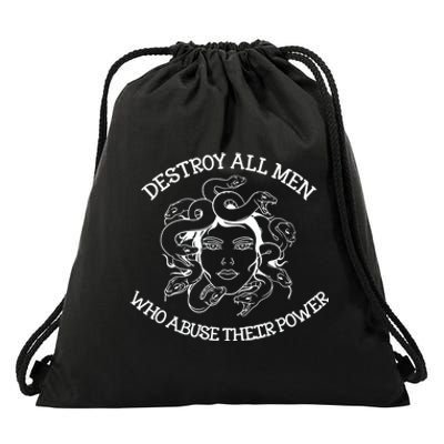 Destroy All Who Abuse Their Power Drawstring Bag