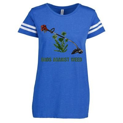 Dads Against Weed Funny Gardening Lawn Mowing Fathers Enza Ladies Jersey Football T-Shirt