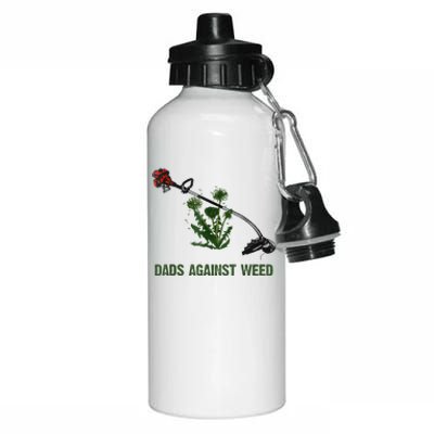 Dads Against Weed Funny Gardening Lawn Mowing Fathers Aluminum Water Bottle