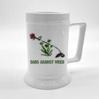 Dads Against Weed Funny Gardening Lawn Mowing Fathers Beer Stein