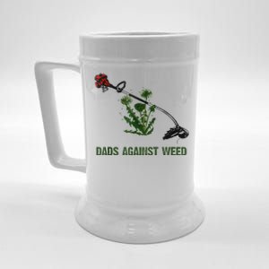 Dads Against Weed Funny Gardening Lawn Mowing Fathers Beer Stein