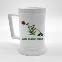 Dads Against Weed Funny Gardening Lawn Mowing Fathers Beer Stein