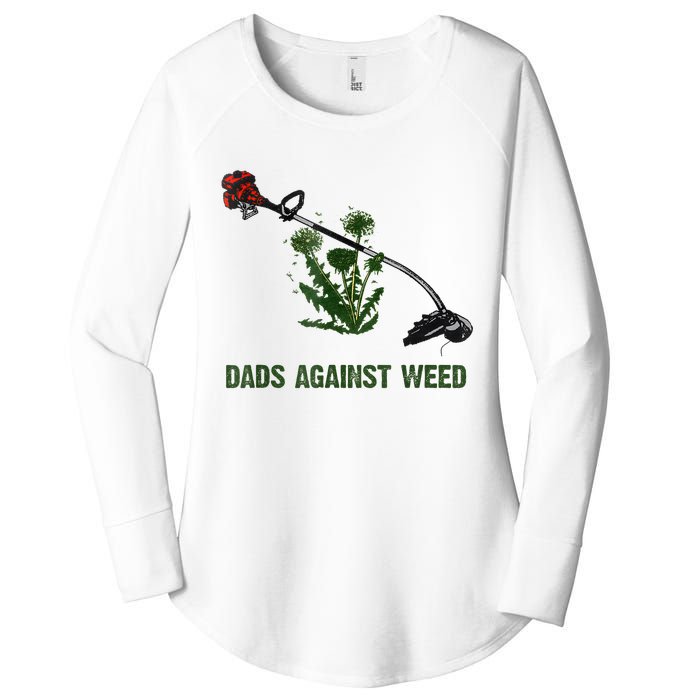 Dads Against Weed Funny Gardening Lawn Mowing Fathers Women's Perfect Tri Tunic Long Sleeve Shirt