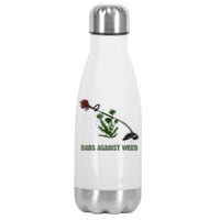 Dads Against Weed Funny Gardening Lawn Mowing Fathers Stainless Steel Insulated Water Bottle