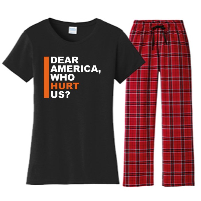 Dear America Who Hurt Us Women's Flannel Pajama Set