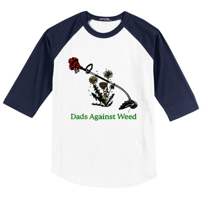 Dads Against Weed Funny Gardening Lawn Mowing Fathers Baseball Sleeve Shirt