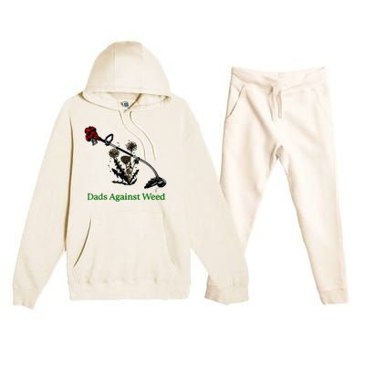 Dads Against Weed Funny Gardening Lawn Mowing Fathers Premium Hooded Sweatsuit Set