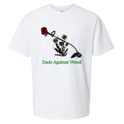 Dads Against Weed Funny Gardening Lawn Mowing Fathers Sueded Cloud Jersey T-Shirt