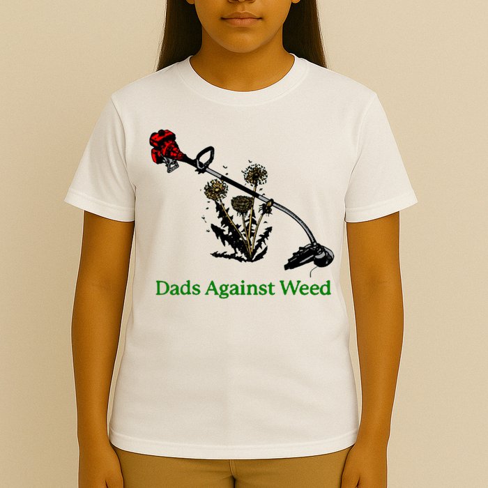 Dads Against Weed Funny Gardening Lawn Mowing Fathers T-Shirt