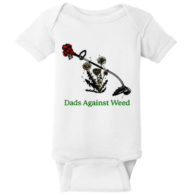 Dads Against Weed Funny Gardening Lawn Mowing Fathers Baby Bodysuit