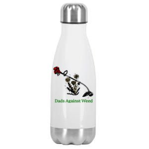 Dads Against Weed Funny Gardening Lawn Mowing Fathers Stainless Steel Insulated Water Bottle