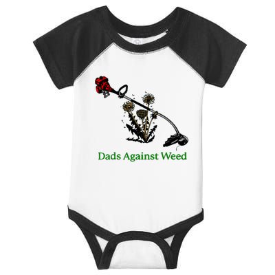 Dads Against Weed Funny Gardening Lawn Mowing Fathers Infant Baby Jersey Bodysuit