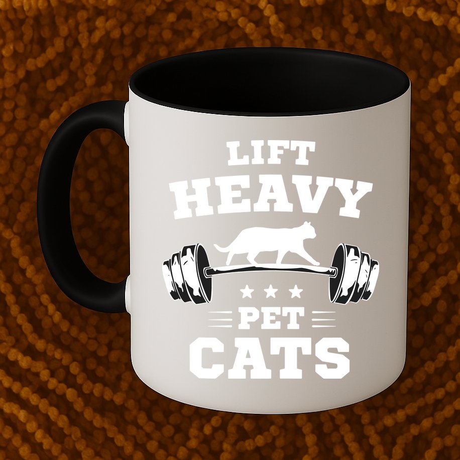 Deadlifts And Weights Or Gym For Lift Heavy. Pet Cats. Mug