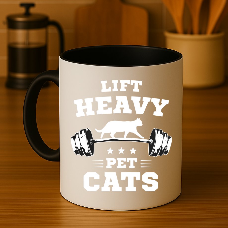 Deadlifts And Weights Or Gym For Lift Heavy. Pet Cats. Mug