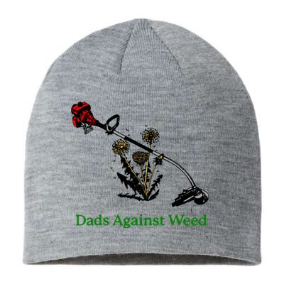 Dads Against Weed Funny Gardening Lawn Mowing Fathers Sustainable Beanie