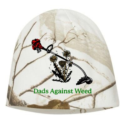 Dads Against Weed Funny Gardening Lawn Mowing Fathers Kati - Camo Knit Beanie