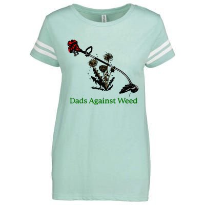 Dads Against Weed Funny Gardening Lawn Mowing Fathers Enza Ladies Jersey Football T-Shirt