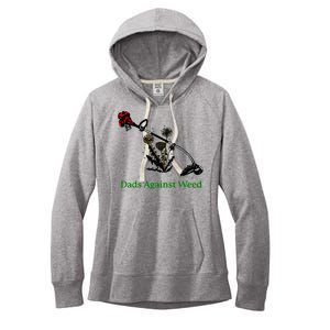 Dads Against Weed Funny Gardening Lawn Mowing Fathers Women's Fleece Hoodie