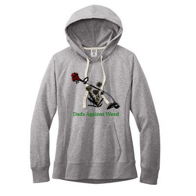 Dads Against Weed Funny Gardening Lawn Mowing Fathers Women's Fleece Hoodie